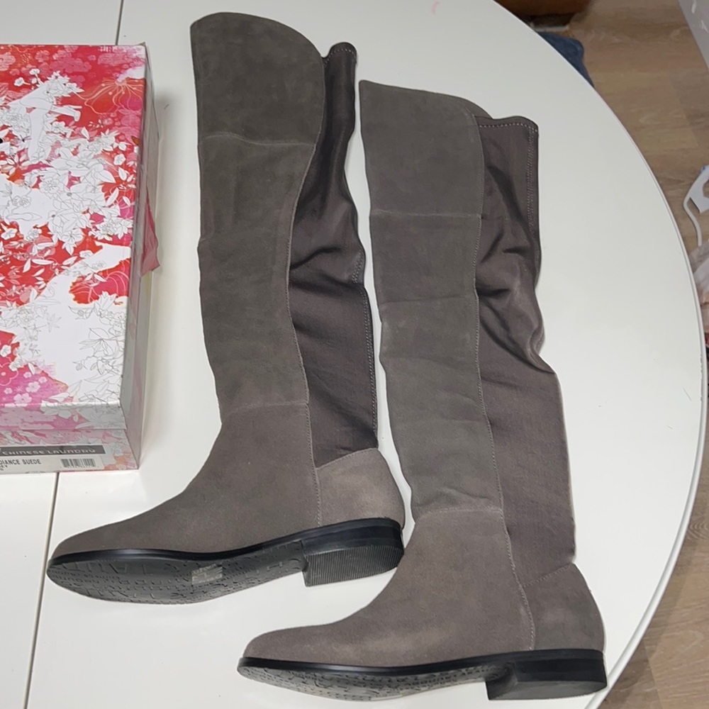 NIB Chinese Laundry Radiance  Over The Knee Stretchy Boots Grey US 5.5 or 7.5